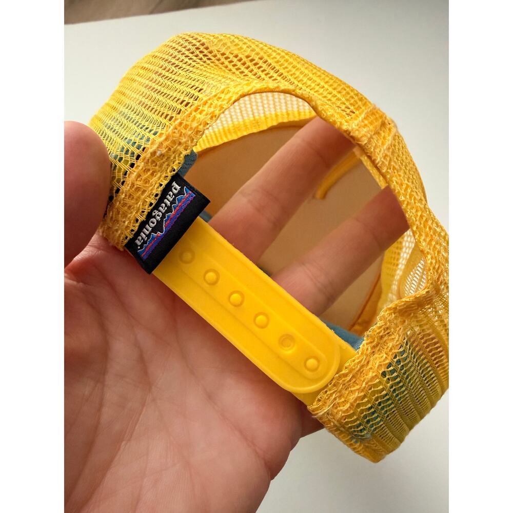 Patagonia Youth Yellow Trucker Snapback Hat Boho Print - Picture 3 of 5